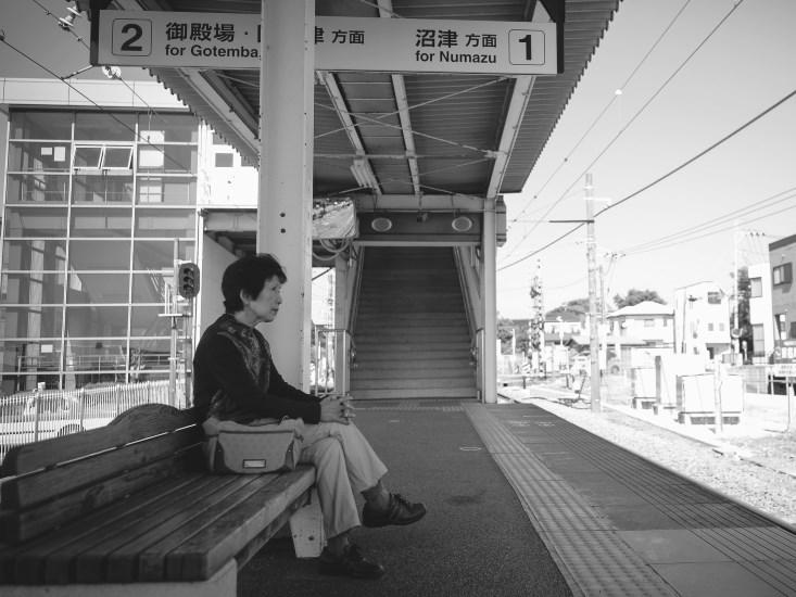 Japan waiting for train lonely hero